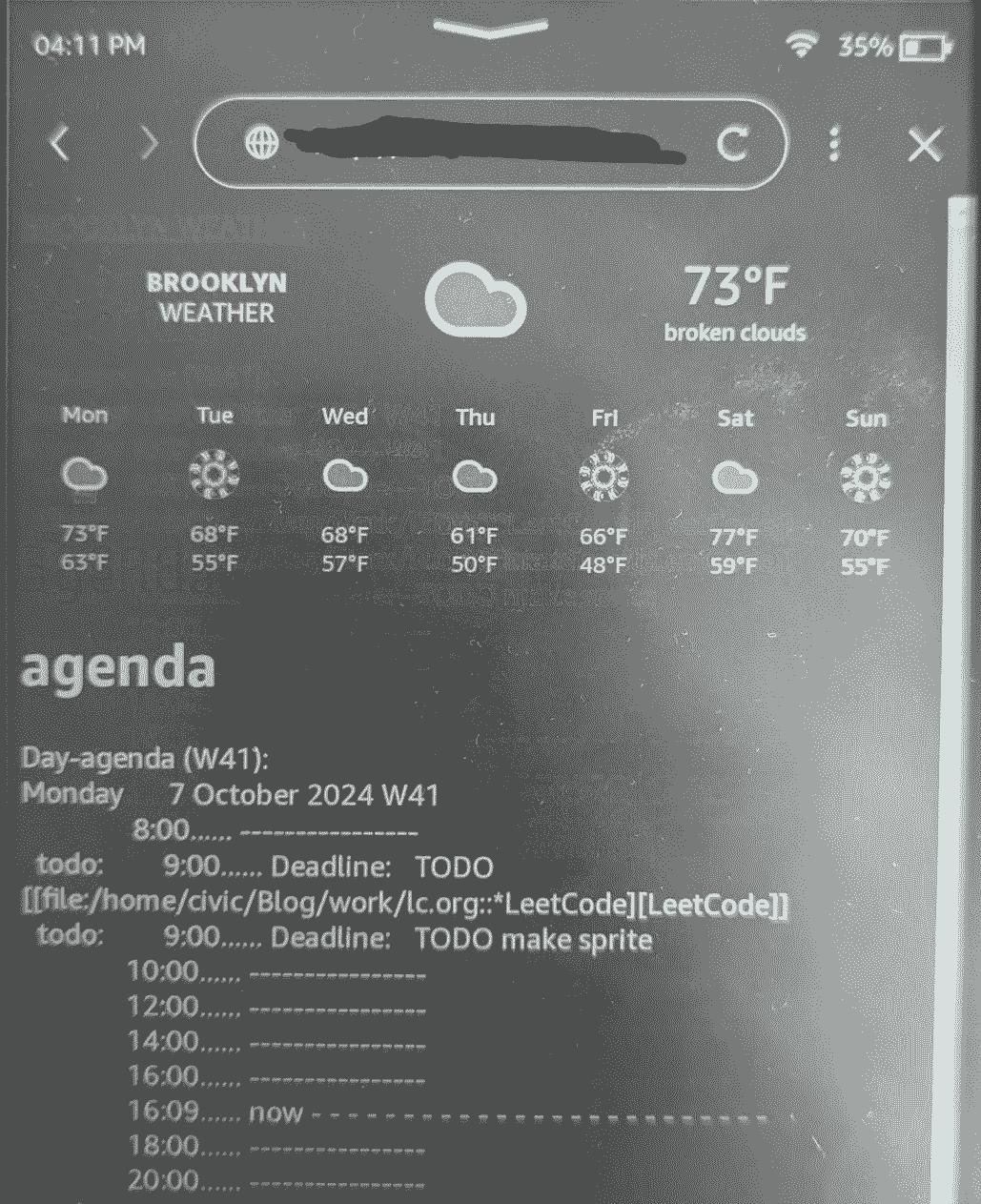 kindle with agenda
